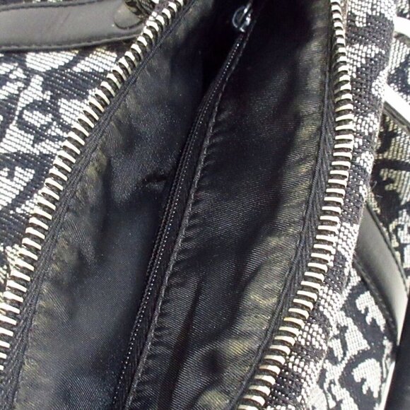 100% Authentic ChristiaDior Logogram Light gray Dark Navy Hand Bag - Picture 10 of 13